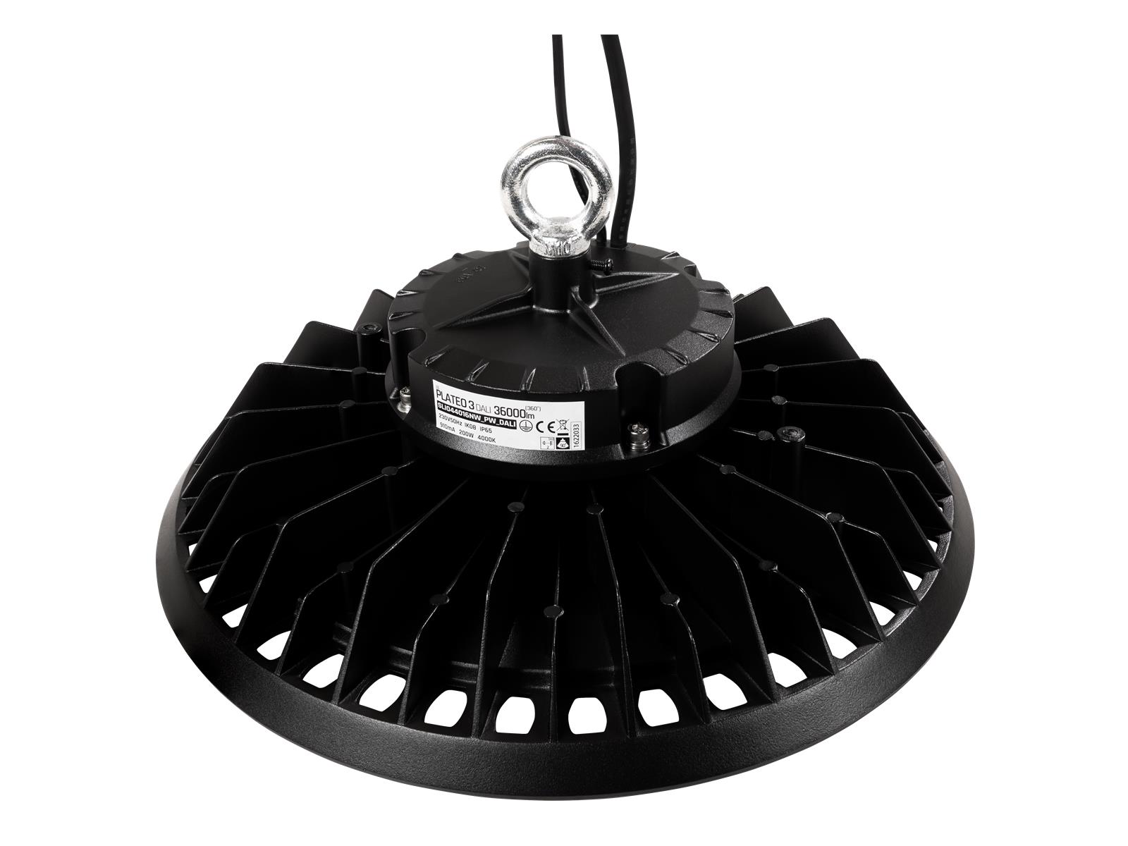 LED-Hallenstrahler ''PLATEO 3 DALI'', 200W, 36000lm, 4000K, 230V, schwarz