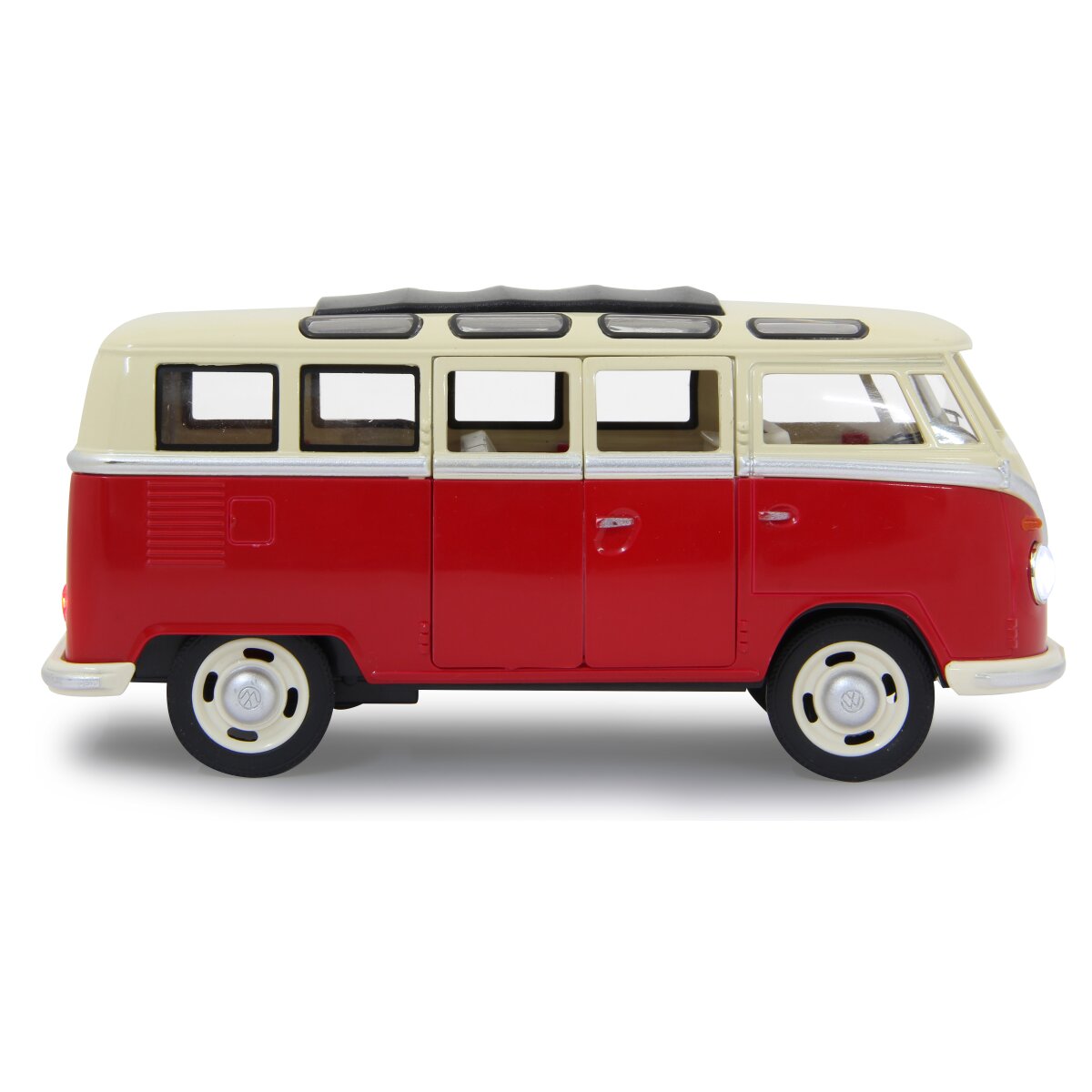 VW T1 Bus Diecast 1:24 rot mit LED Sound und Rückzugmotor