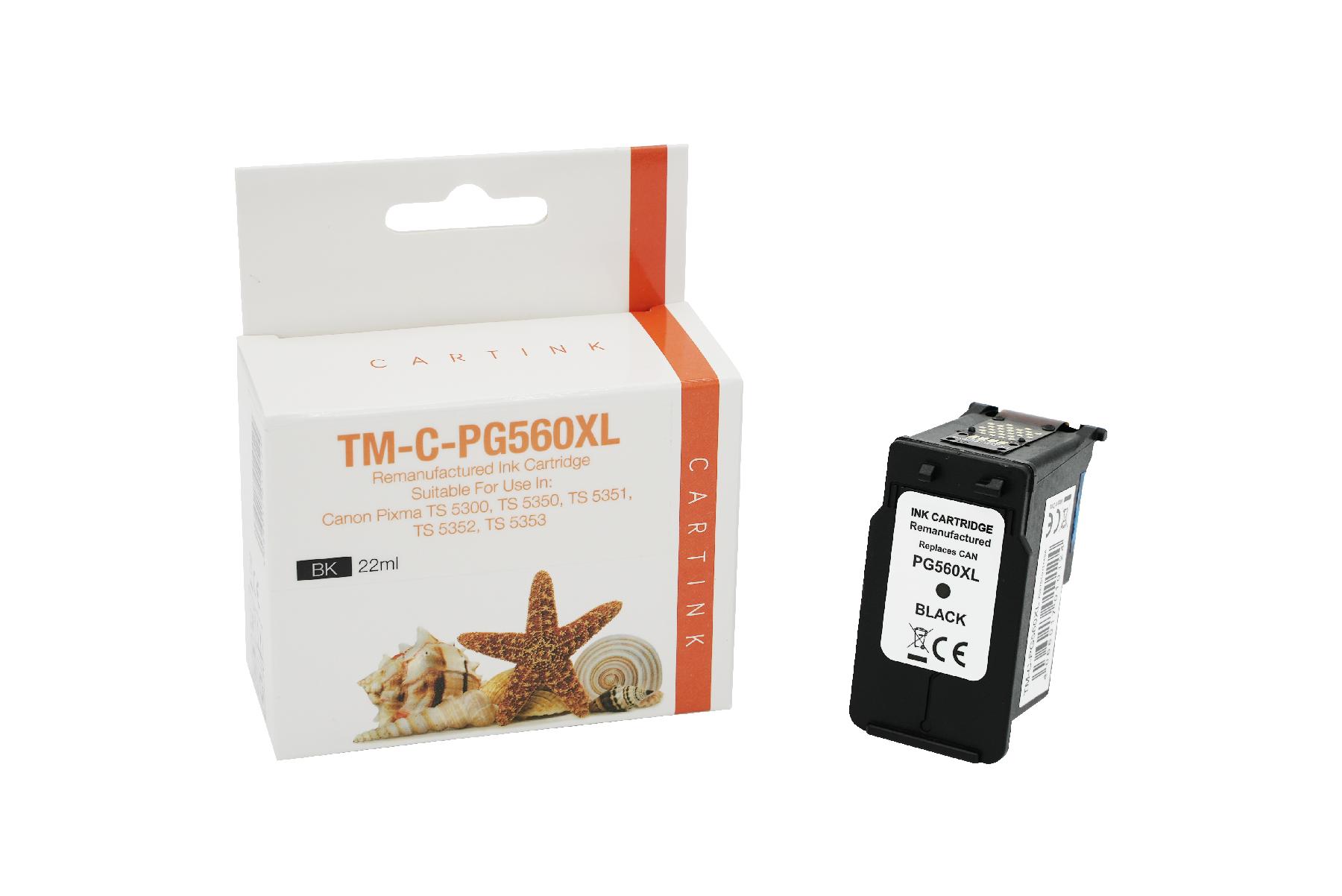 PG560XXL Refill Tinte schwarz für Canon / 3712C001 / 22ml 54 mehr Inhalt 750 Seiten