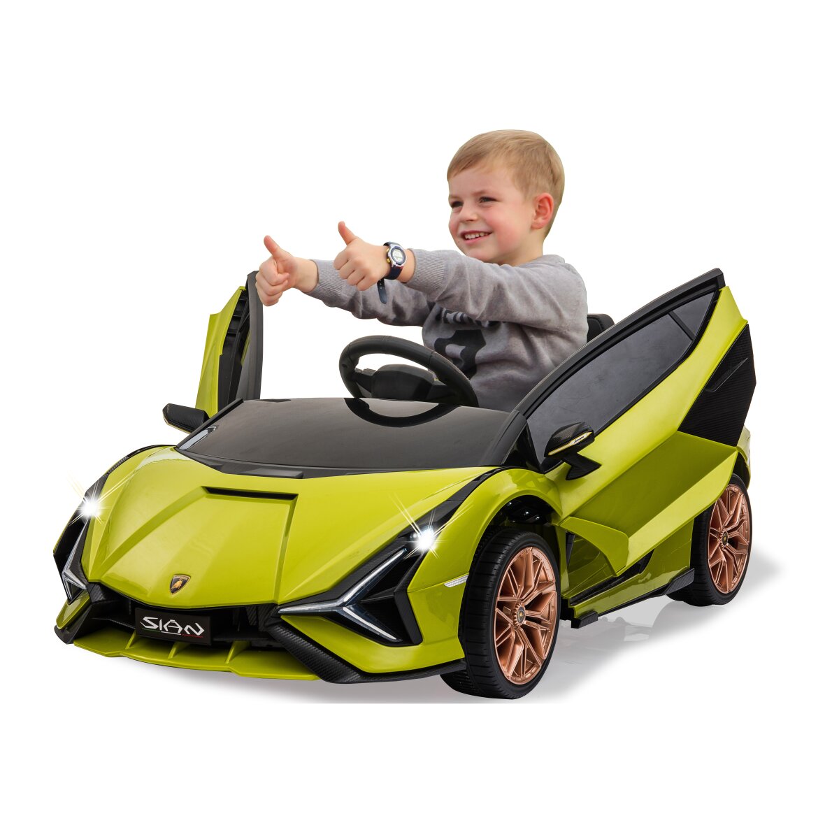 Elektro-Kinderfahrzeug Lamborghini Sián FKP 37 grün 12V