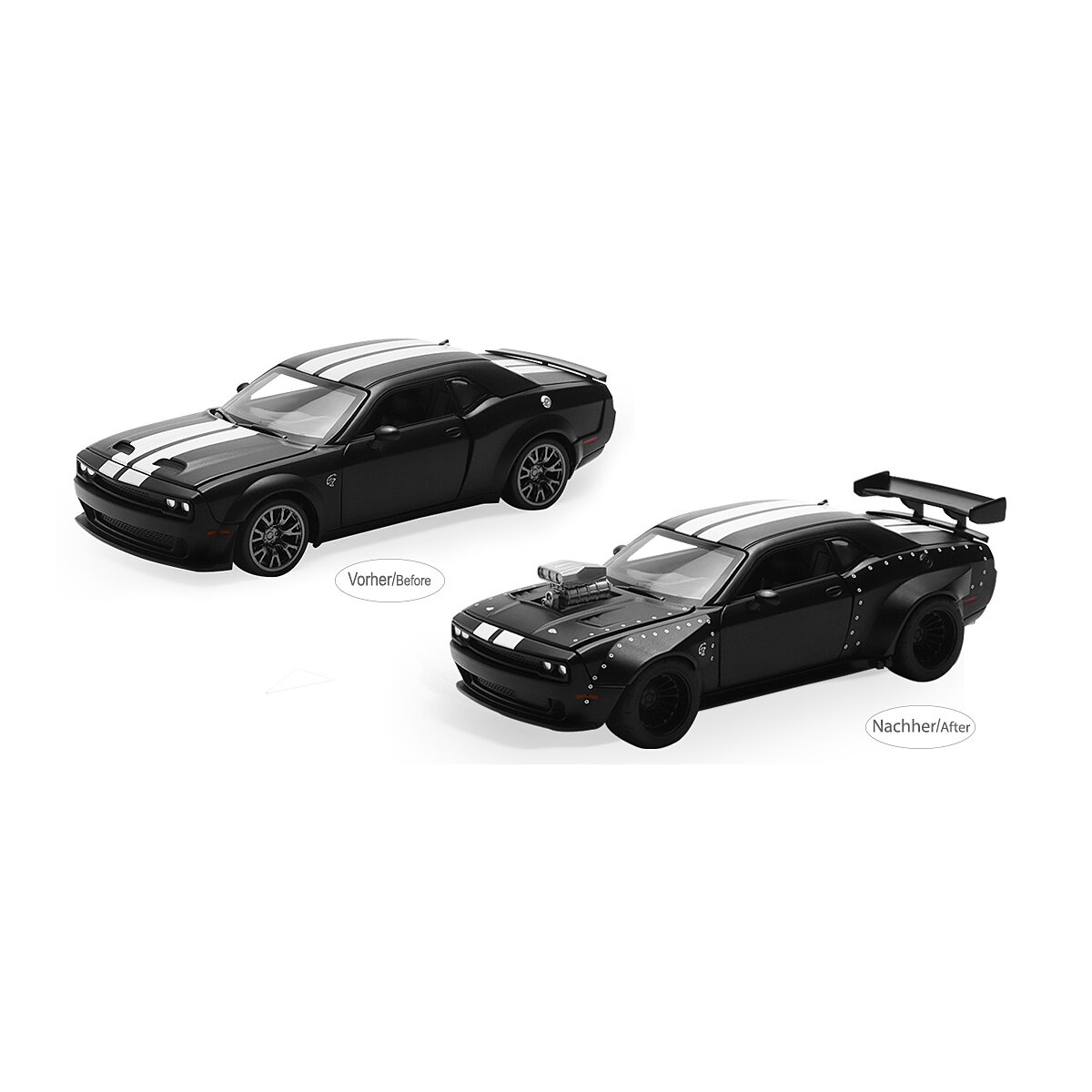 Dodge Challenger SRT Jailbreak Diecast 1:36 schwarz 2in1