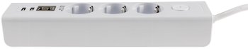 Steckdosenleiste mit Ladebuchsen für USB - USB-A /USB-C,3-fach, weiß, 1,5m Kabel