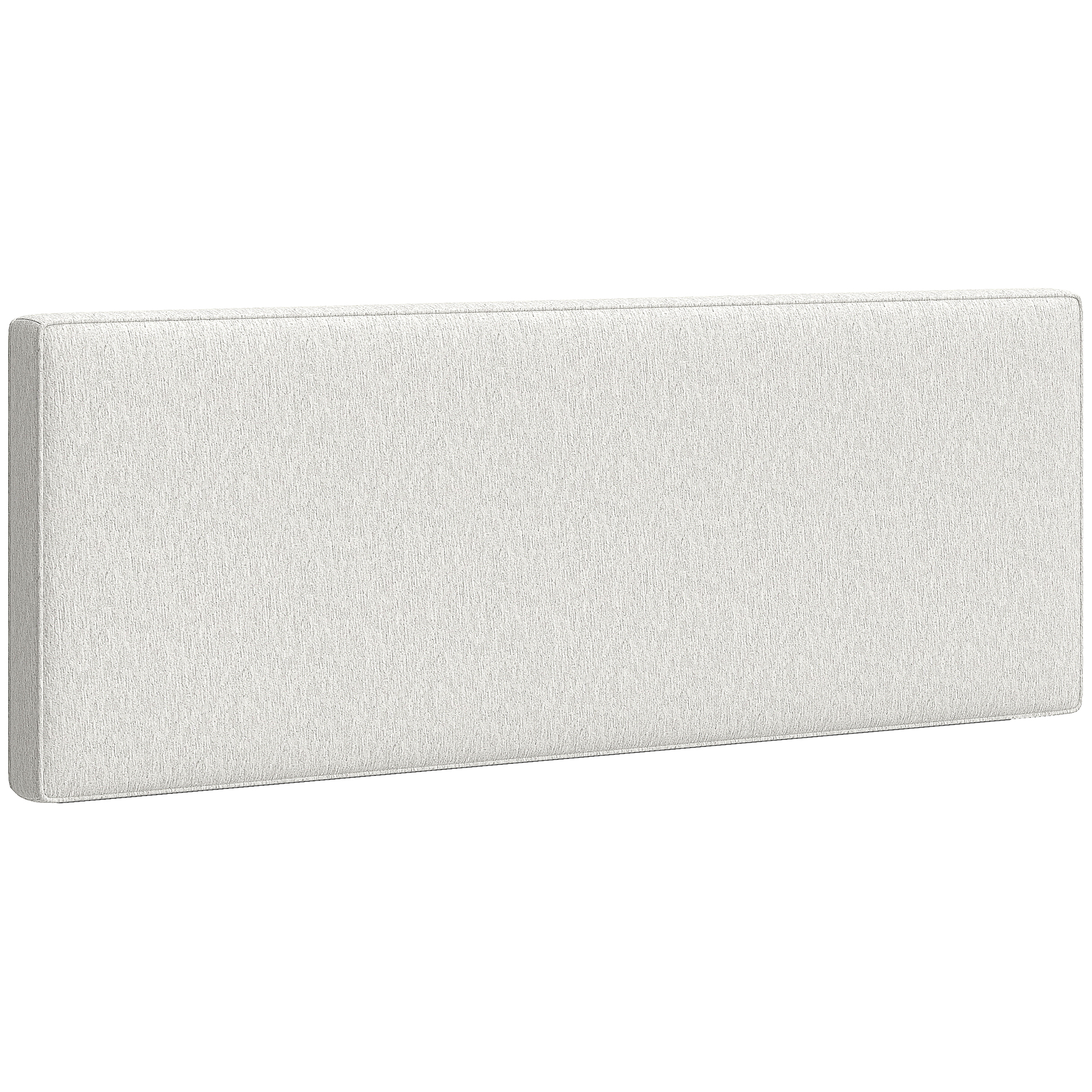 Wandmontiertes Kopfteil für Bett-Polsterung, 160 x 10 x 60 cm, Stoffbezug, Cremeweiß