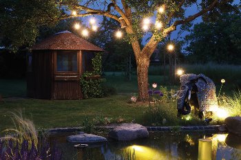 Biergarten-Lichterkette "CT-BGL 10Solar" - 2m + 4,5m, 10x Filament Led Lampe, IP44