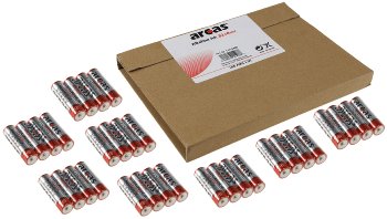 Mignon-Batterien ARCAS Alkaline - Typ AA/LR3, 1,5V, 36er Flat-Pack