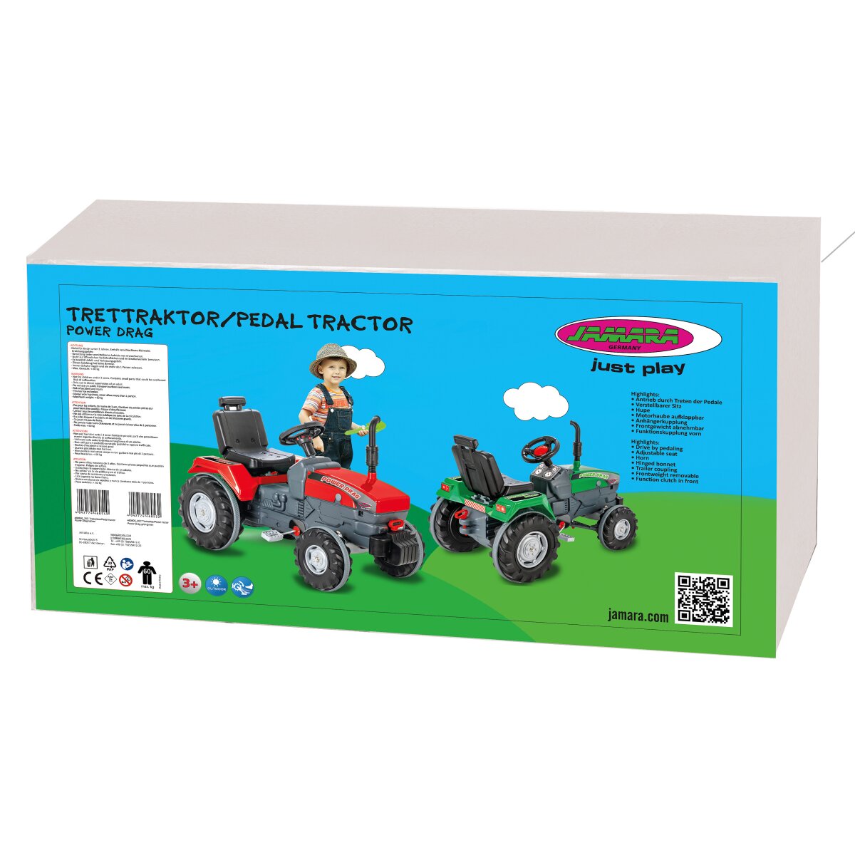 Trettraktor Power Drag grün