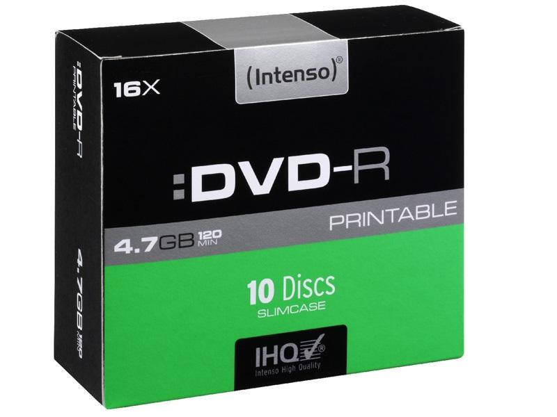 Intenso DVD-R bedruckbar 4,7 GB 16x Speed - 10stk Slim Case