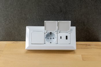 2-fach Steckdosenblock, USB-A+C, weiß