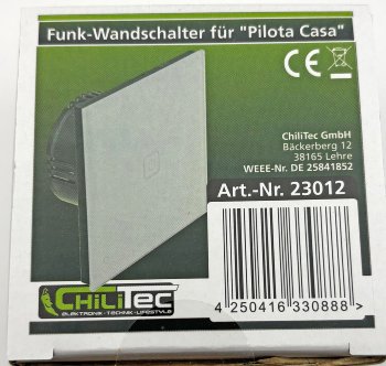 Funk-Wandschalter für "Pilota Casa", IP20, 230V, 2300W, Touch-Bedienung Funk-Wandschalter für "Pilota Casa", IP20, 230V, 2300W, Touch-Bedienung