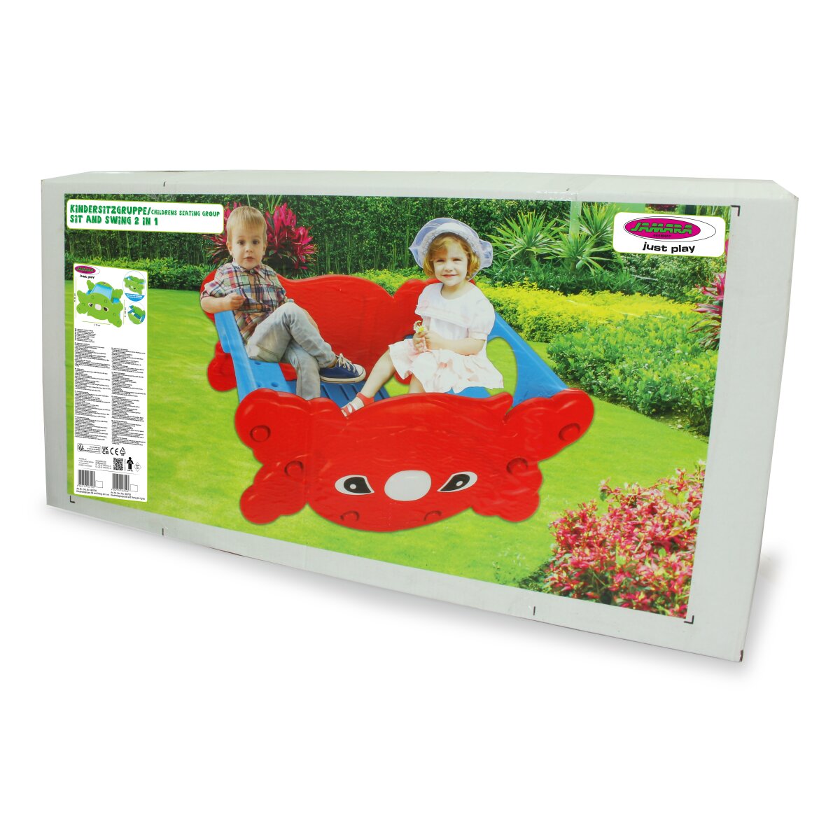 Kindersitzgruppe Sit and Swing 2in1 rot Tisch oder Wippe wendbar Indoor Outdoor