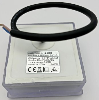 LED Pflasterstein "BRIKX 10" neutralweiß - 10x10x7cm, 130lm, IP67, 230V