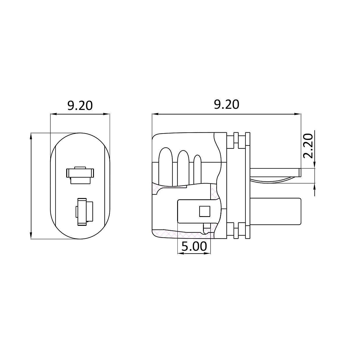 Hochstromstecker/Buchse T-Dean vergoldet Grip mit Isolierkappe 1 Paar
