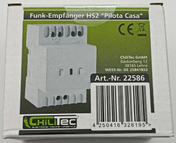 Funk-Empfänger HS2 für "Pilota Casa" - für Hutschiene, 2-Kanal