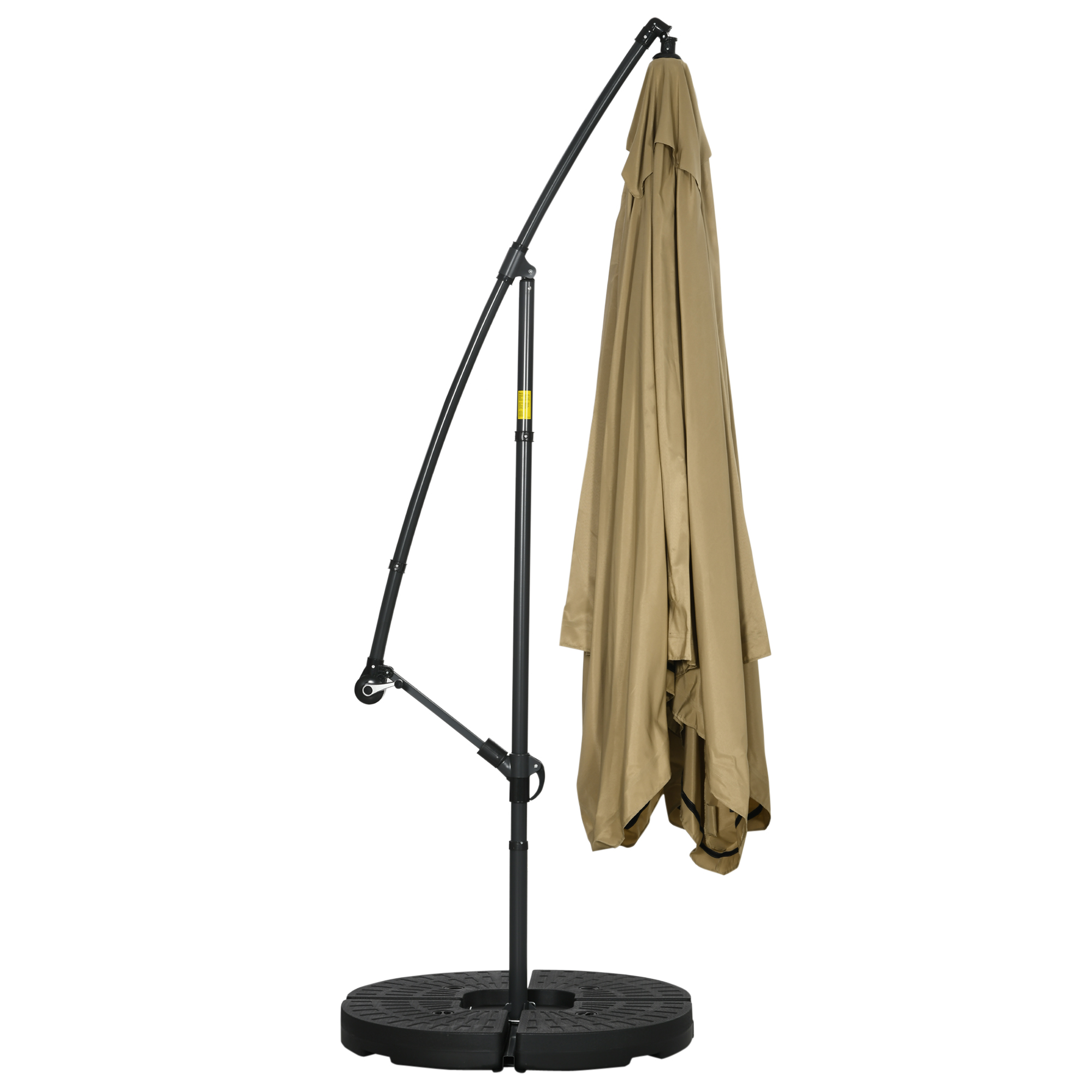 Ampelschirm mit Moskitonetz, Inkl. Handkurbel, Lüftungsöffnung, 295 cm x 295 cm x 260 cm, Weiß + Schwarz