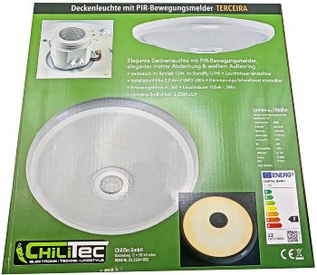 LED Deckenleuchte "TERCEIRA" - 12W, 1060lm, 3000K, PIR-Bewegungsmelder