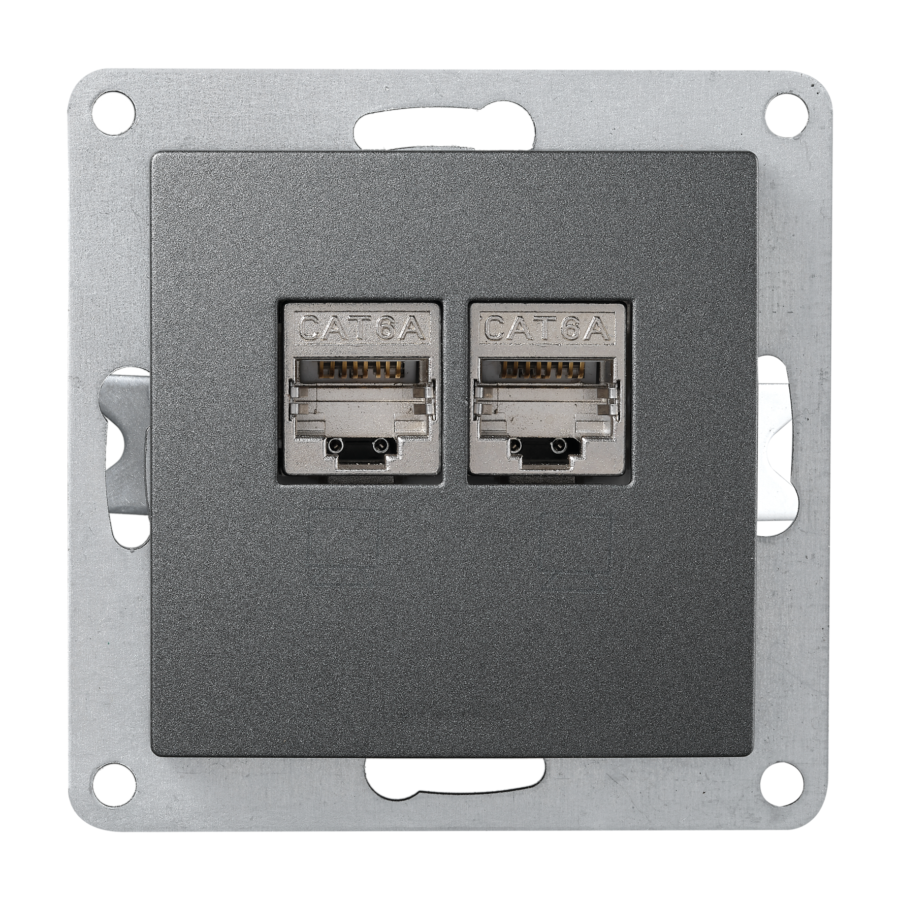 Netzwerk-Dose McPower ''Flair'' CAT6A, UP, anthrazit, vollgeschirmt