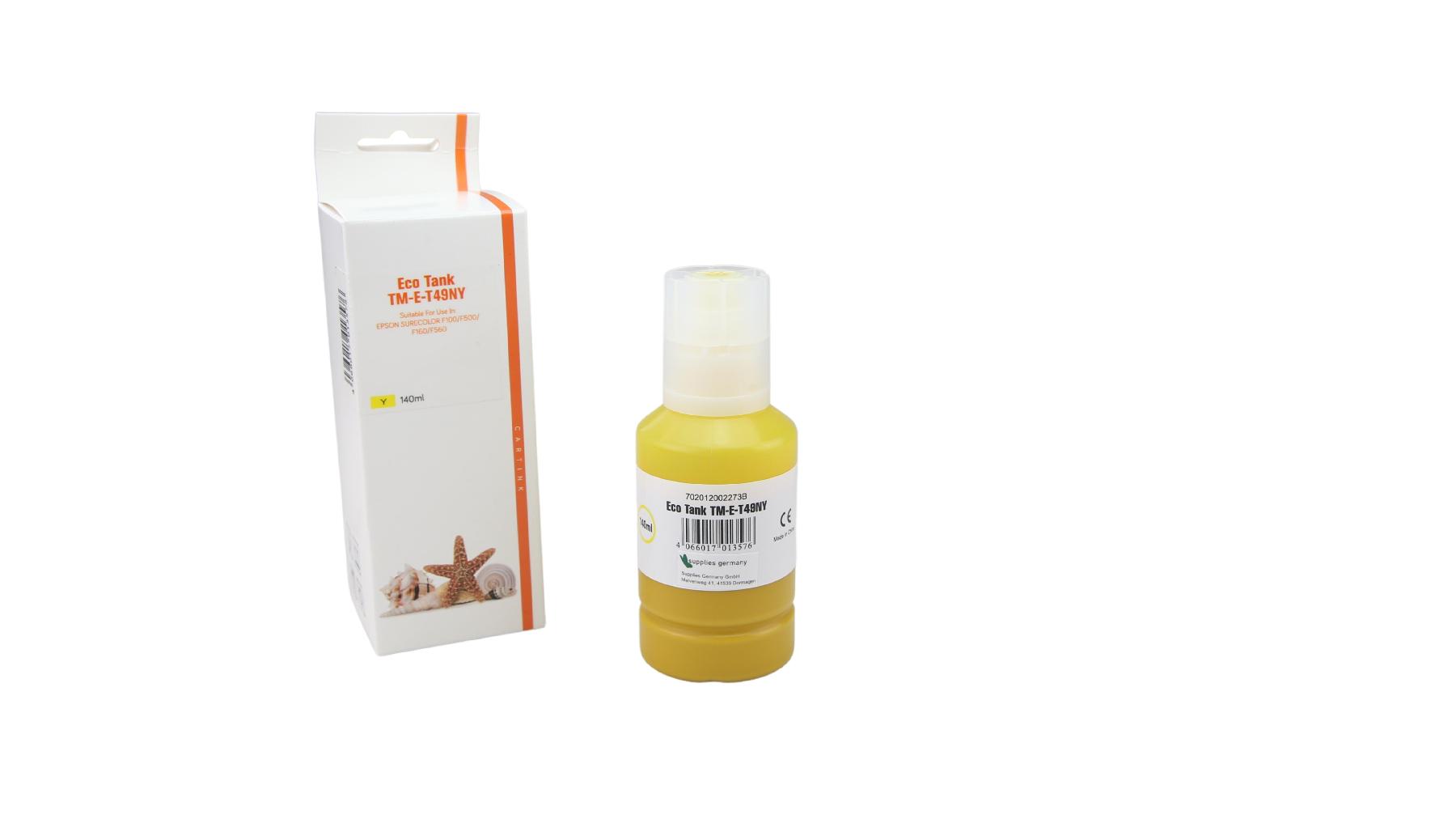 T49NY Eco Tank Nachfüllflasche gelb für Epson / C13T49N400 / 140ml