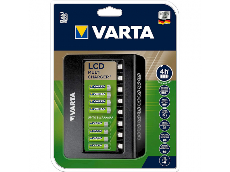 Varta Akku Universal Ladegerät, LCD Multi Charger+ - ohne Akkus, für AA/AAA