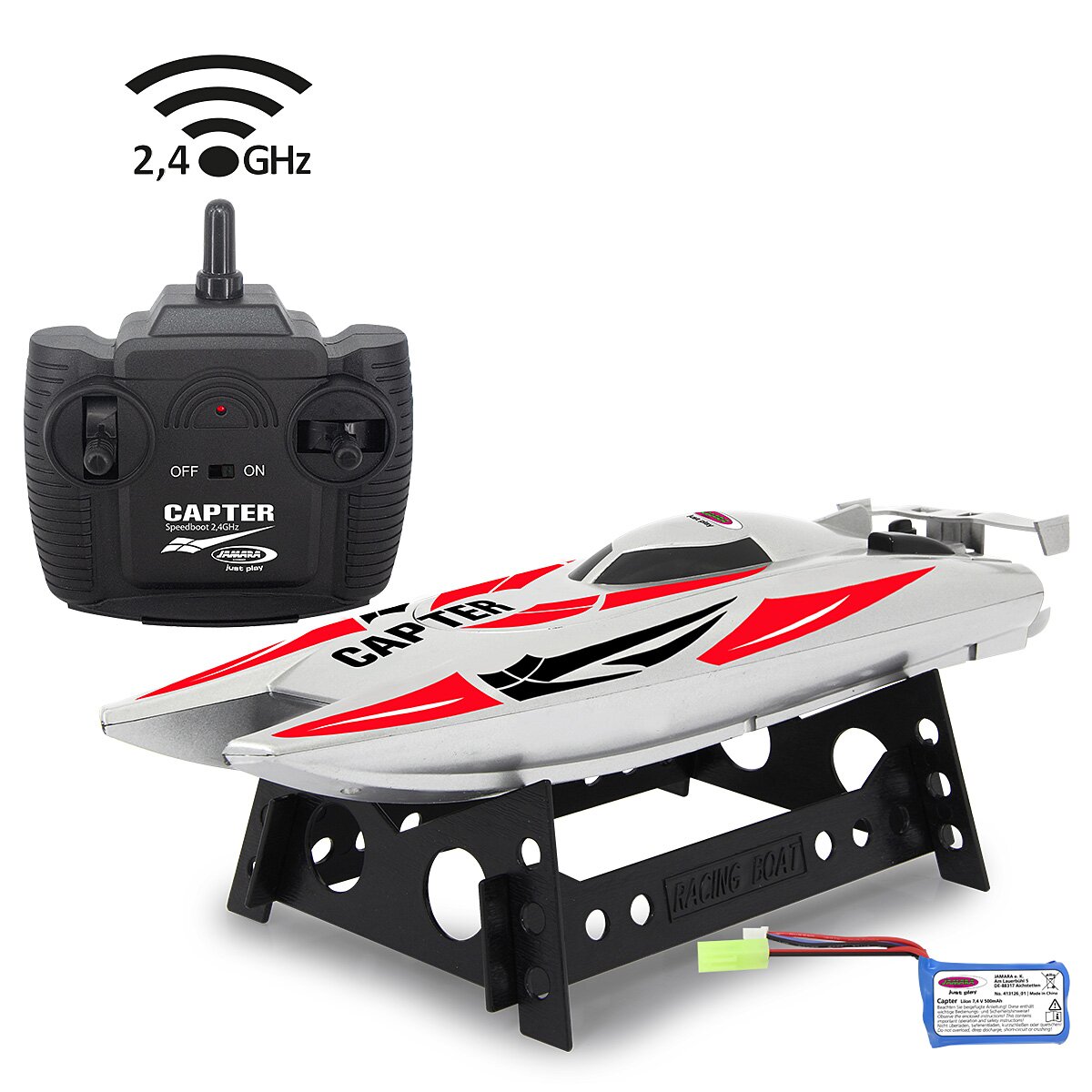 Capter Speedboot weiß/rot Li-Ion 7,4V 2,4GHz Capter Speedboot weiß/rot Li-Ion 7,4V 2,4GHz