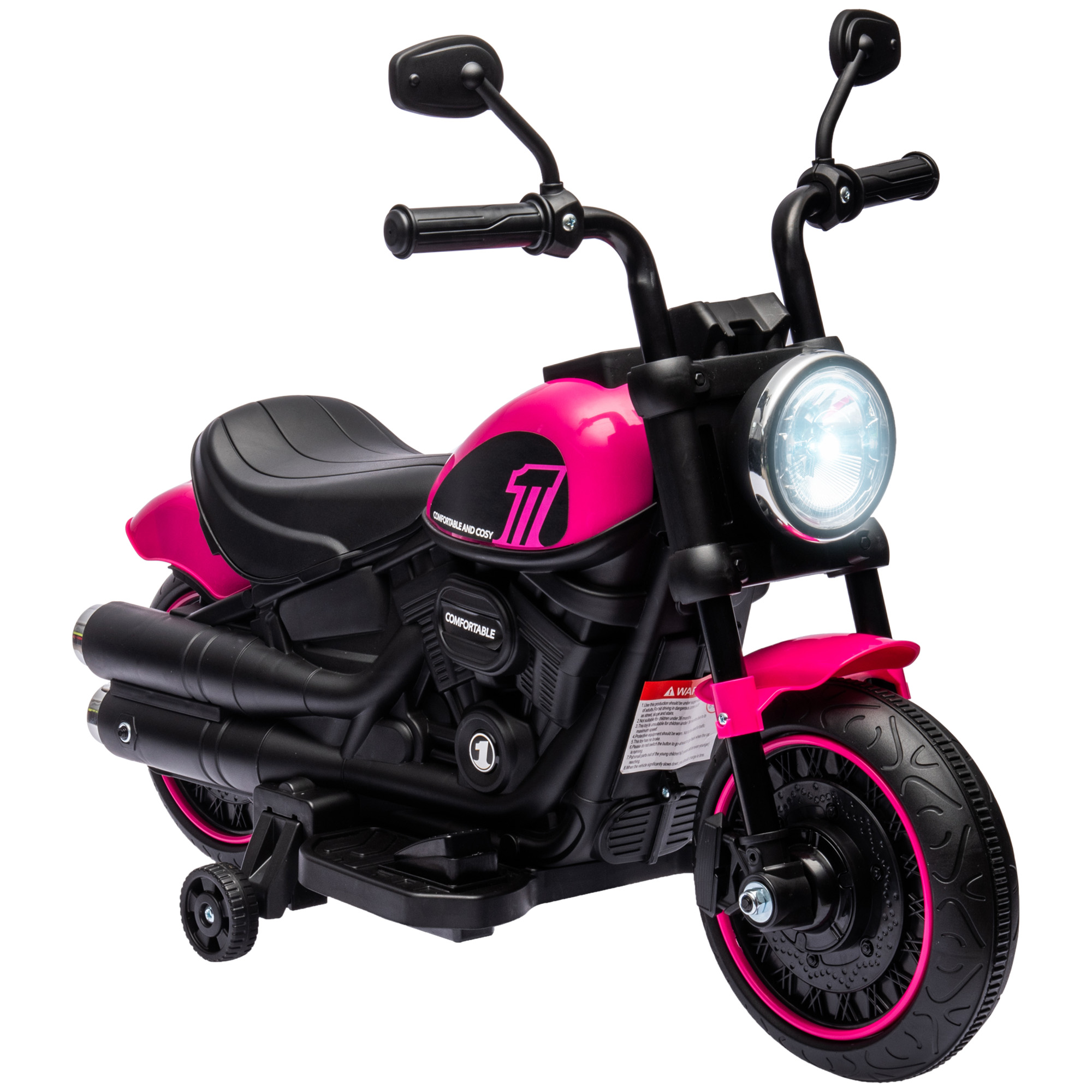 Elektro-Kindermotorrad mit Stützrädern, Scheinwerfer, 1,5 bis 3 km/h, für Kinder 1,5 bis 3 Jahren, pink Elektro-Kindermotorrad mit Stützrädern, Scheinwerfer, 1,5 bis 3 km/h, für Kinder 1,5 bis 3 Jahren, pink