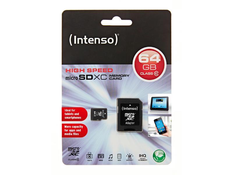 MicroSDXC 64GB Intenso +Adapter CL10 Blister