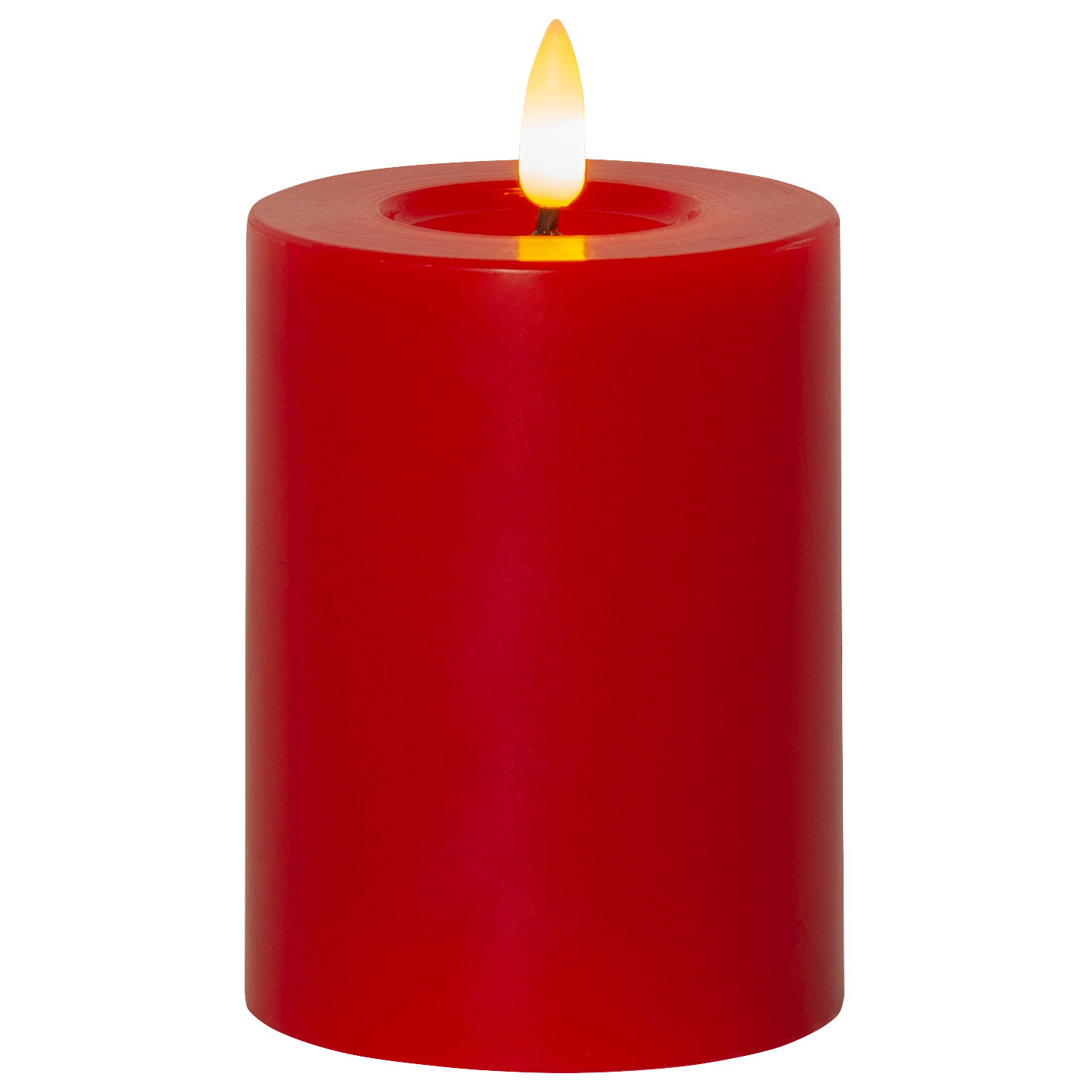 LED Wachskerze ''Flamme Flow'', rot, 12,5x7,5cm, naturgetreue Flamme