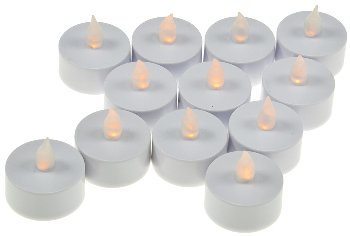 12er Set LED Teelicht / LED-Kerze - flackerndes Licht wie echte Kerzen