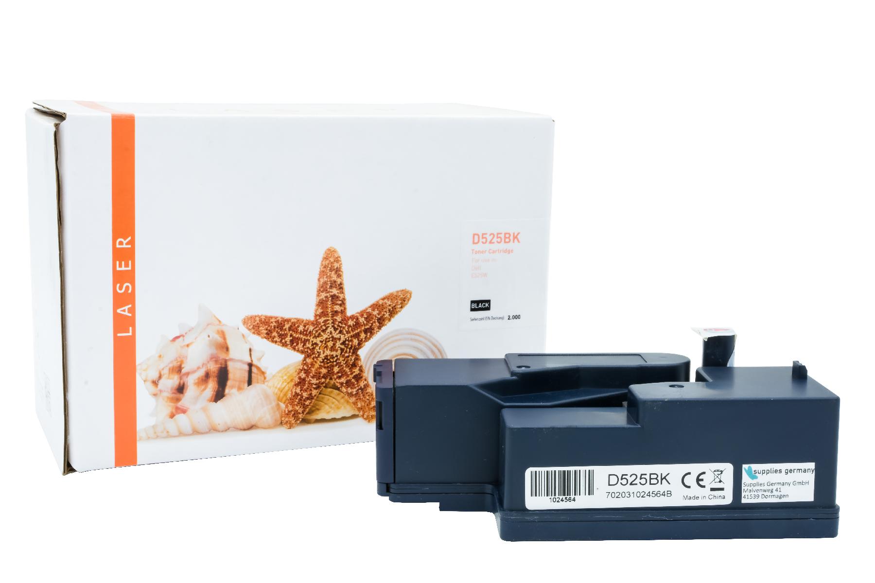 DELLE525BK alternativ Toner black Dell / H3M8P / 2.000 Seiten