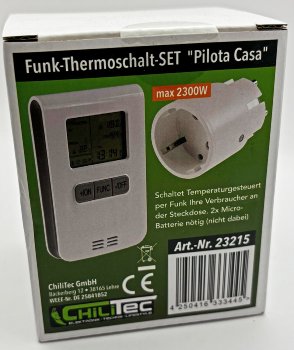 Funk-Thermostat SET "Pilota Casa", IP20, max. 70m, max. 2300W Funk-Thermostat SET "Pilota Casa", IP20, max. 70m, max. 2300W