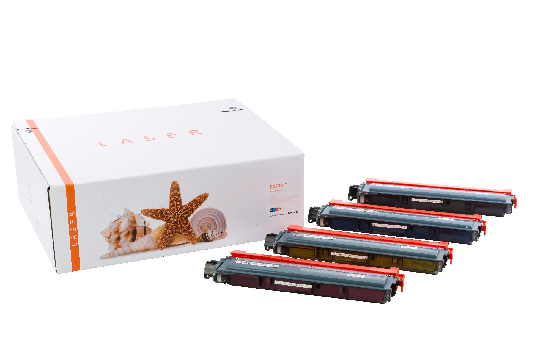 TN230KIT alternativ Toner Rainbowkit für Brother / TN230 / BK2.200 / CMY1.400 Seiten