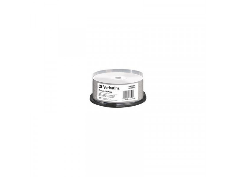 BD-R 50GB Verbatim 6x Inkjet white Full Surface 25er Cakebox 43749