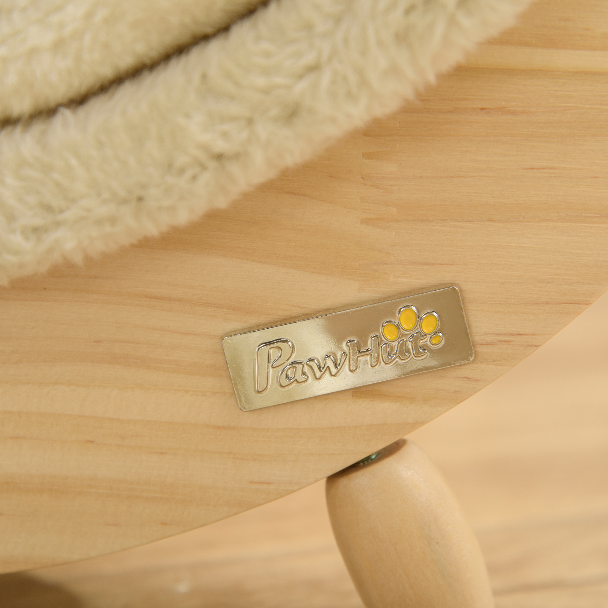 Katzenhöhle mit Kratzfläche inkl. Kissen, Kratztonne, 41 cm x 38 cm x 43 cm, Natur + Beige