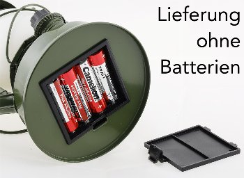 LED Camping Laterne "CT-CL Army" - ØxH 12x23,5cm, 4x AA, warmweiß, dimmbar