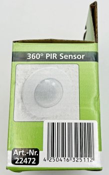 Decken-Einbau-Bewegungsmelder 360° FLAT - PIR, LED geeignet, 8m Detektion, 80x30mm
