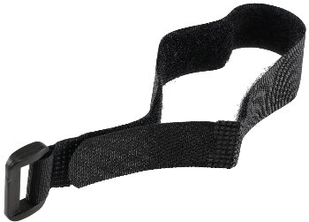 Klettband mit Öse, 5er Pack - 30x2cm, schwarz
