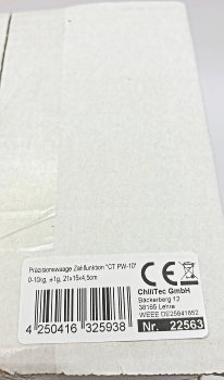 Präzisionswaage Zählfunktion "CT PW-10" - 0-10kg, ±1g, 21x15x4,5cm