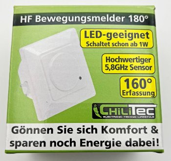Bewegungsmelder Unterputz HF 160° - LED geeignet, 3-Draht Technik, weiß