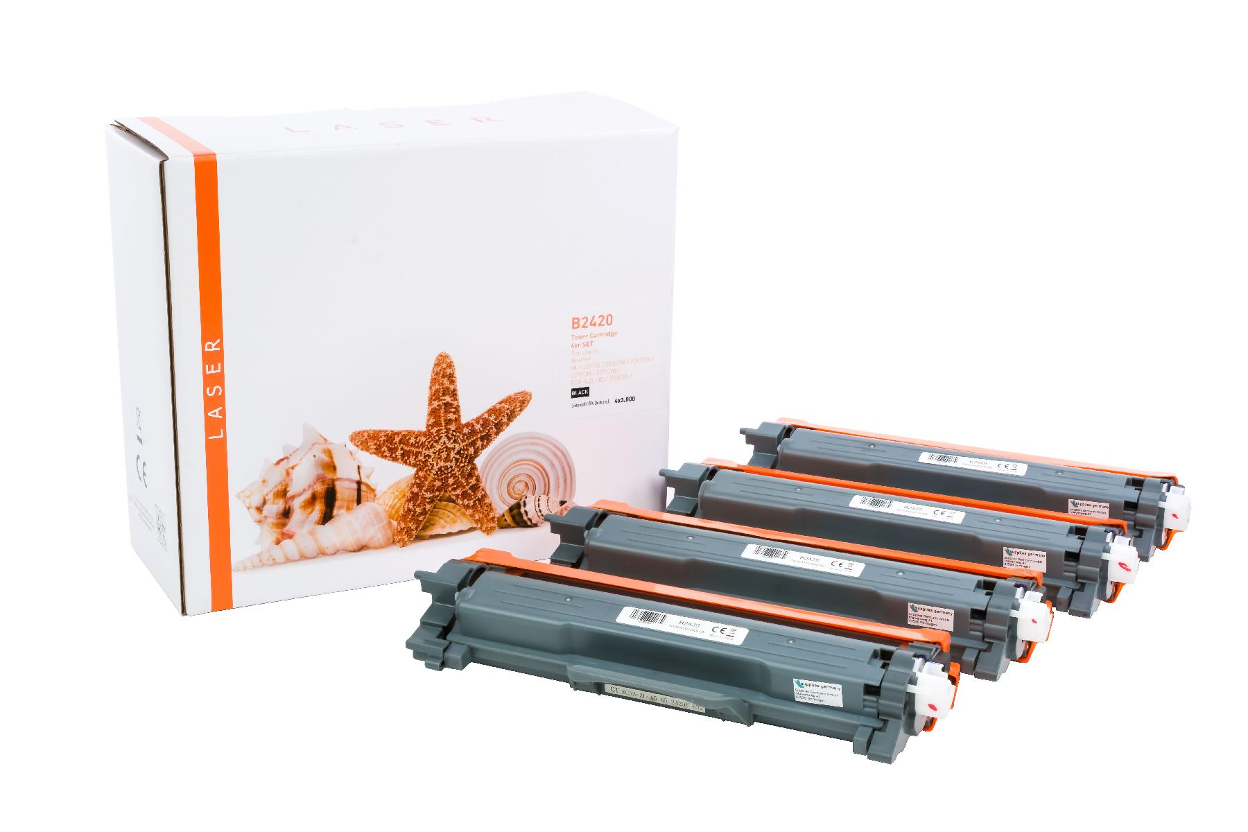 4er Set TN2420 alternativ Toner black Brother / TN2420 / 4x3.000 Seiten