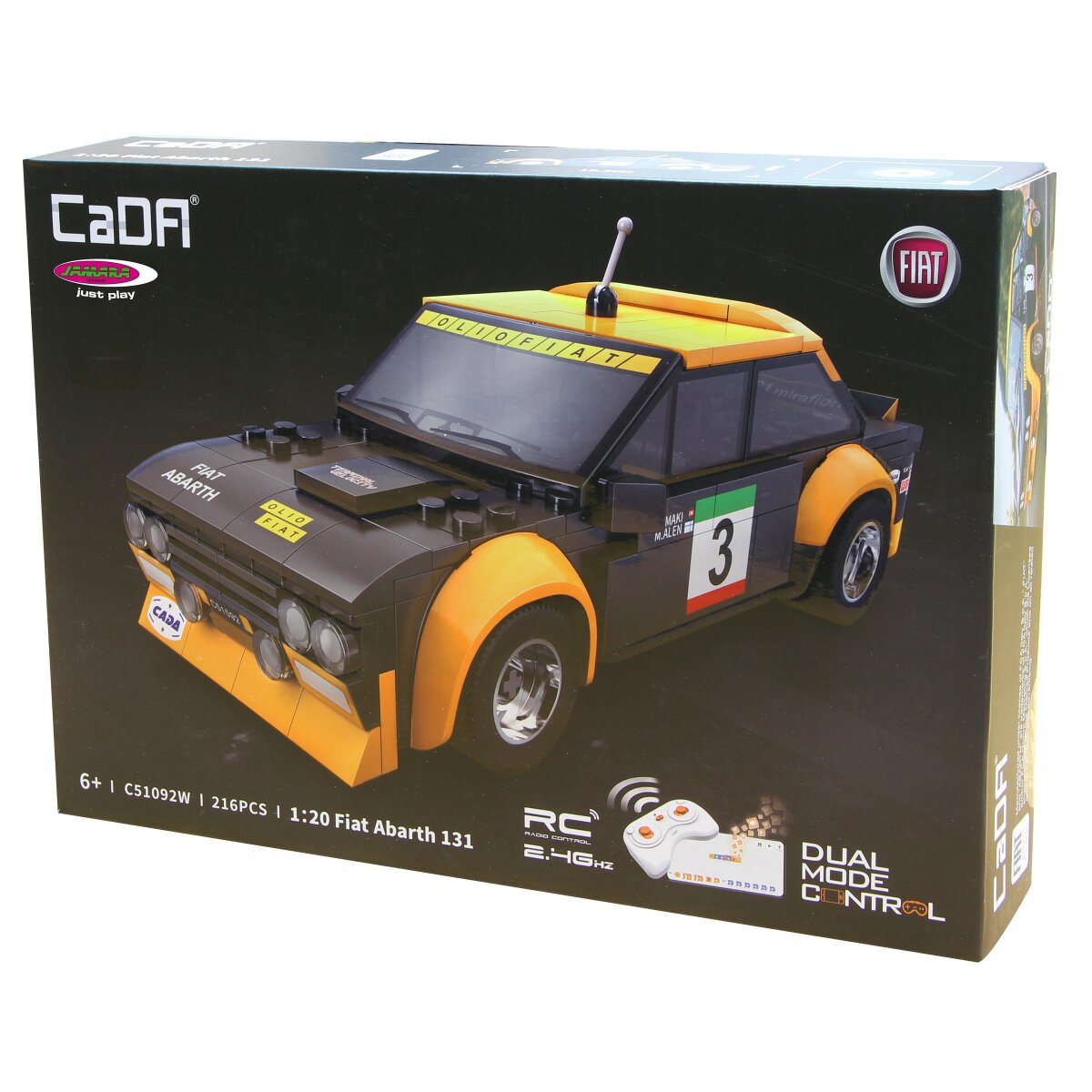 CaDA Set C51092W Fiat Abarth 131 1:20 schwarz 2,4GHz Bricks