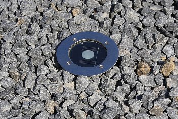 Solar LED Bodenstrahler "CTB-R", rund - ØxH 12x4cm, IP44, Edelstahl-Front