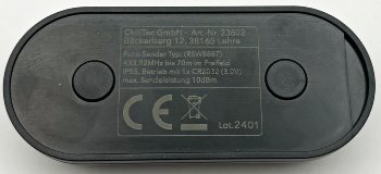 Funk-Sender für "Pilota Casa" IP55 - 433,92MHz, 1 Kanal, Tasten EIN / AUS
