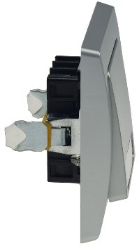 DELPHI Taster mit Namensschild - 0-250V~/ 10A, inkl. Rahmen, UP, silber