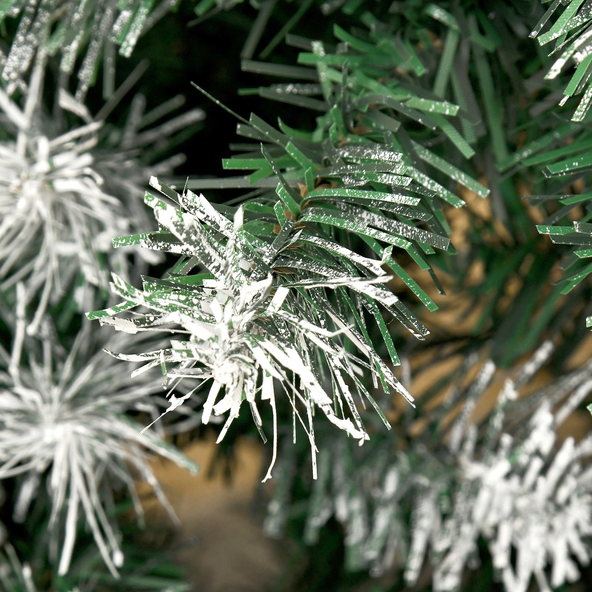 Künstlicher Weihnachtsbaum, 800 Zweige, 61 Zapfen, verschneite Spitzen, feuerfest, 180 cm