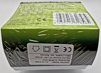DELPHI Dimmer für LED Lampen - 250V~/ 3-60W, inkl. Rahmen, UP, weiß