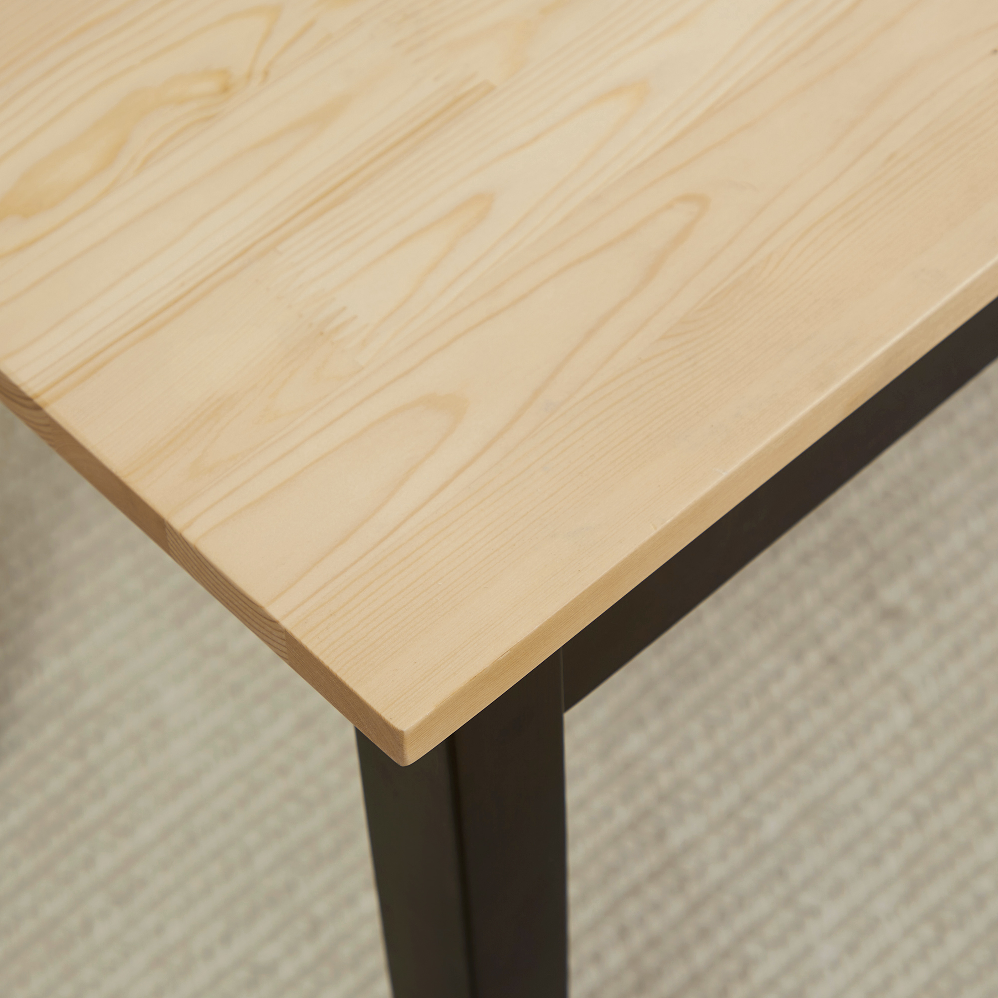 moderne Sitzbank für 2 Personen, Holzbank, Massivholz, lackiert, Natur+ Schwarz