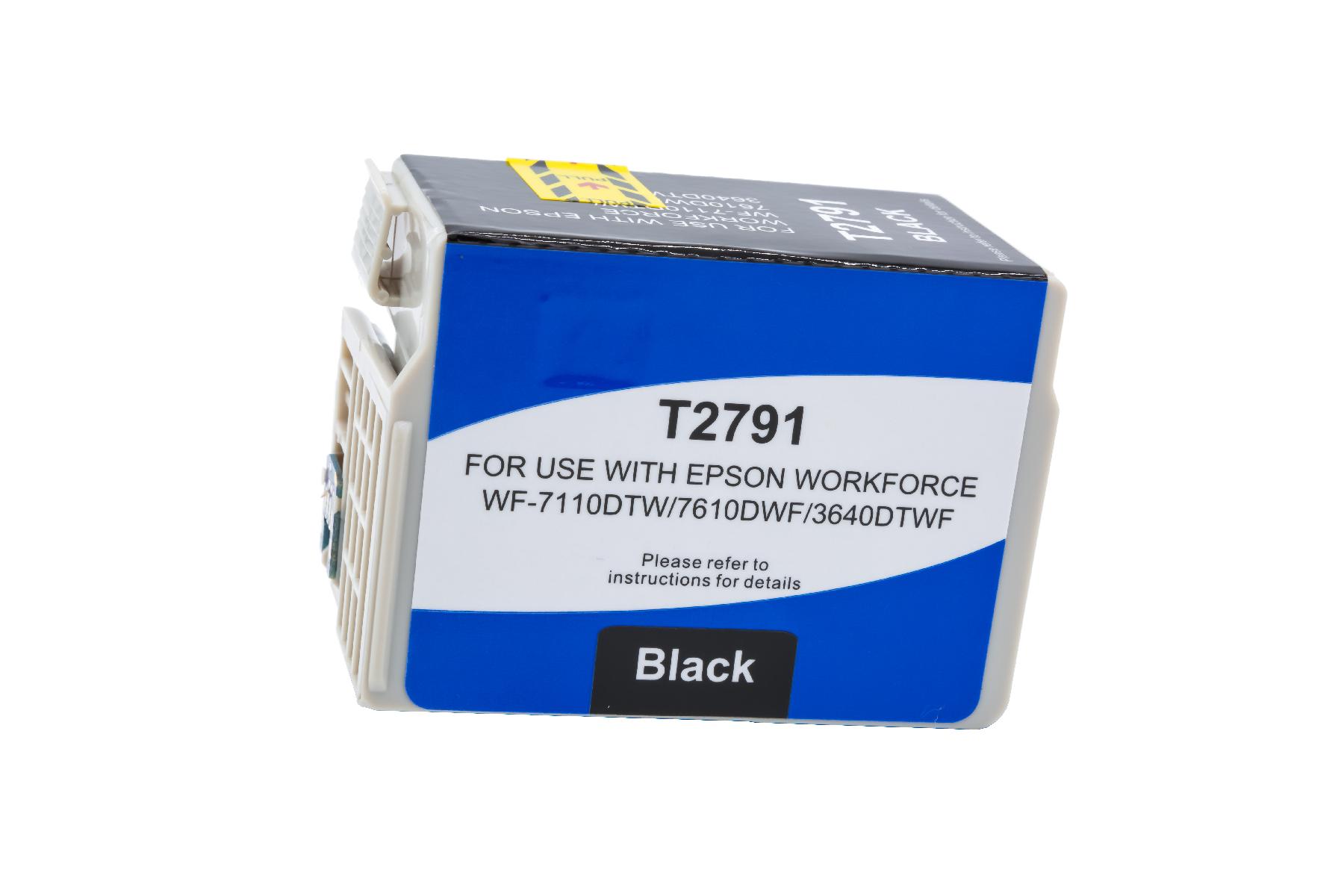 T2791 alternativ Tinte schwarz für Epson / C13T27914010 / 34ml