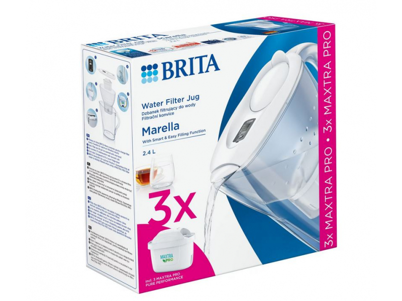 BRITA Marella 2,4 l White + 3er Maxtra Pro