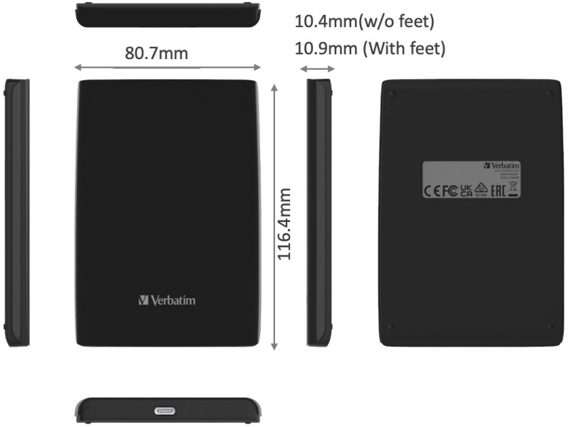 Verbatim Store n Go Slim 1TB Portable SSD USB 3.2 Gen 1 - 32182