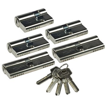 Schließzylinder-Set 5 30/10-30/30-35/35 - Profil-Zylinder, 5 Sicherheits-Schlüssel