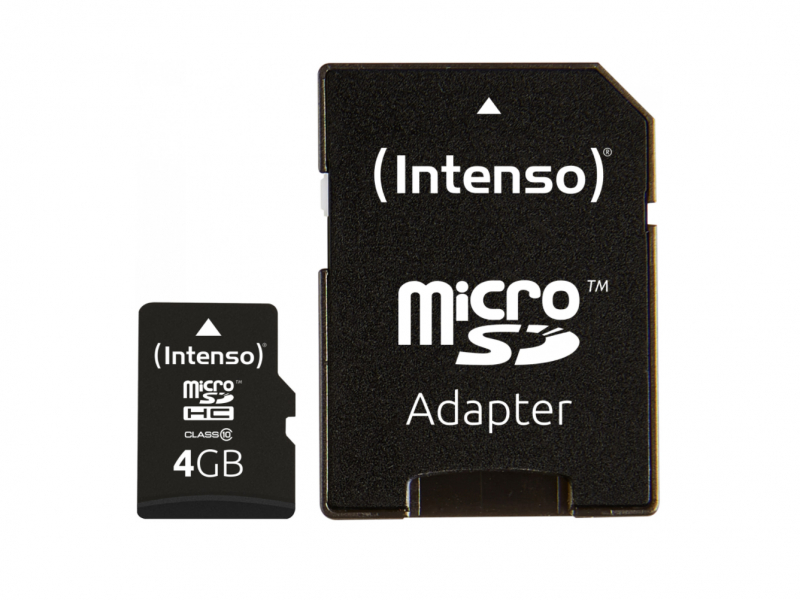 MicroSDHC 4GB Intenso + Adapter CL10 Blister